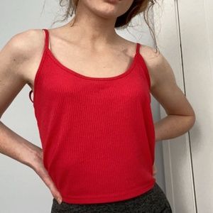 pacsun basics red ribbed tank